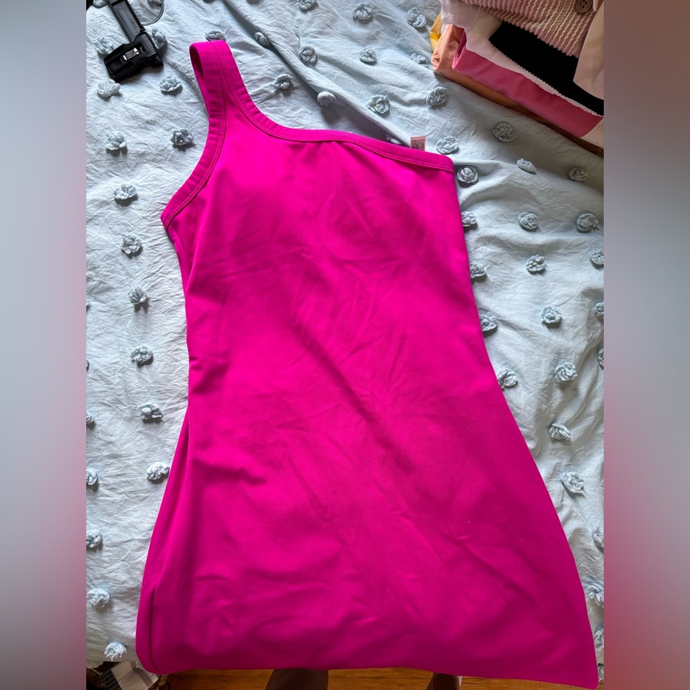 One-Shoulder Hot Pink Dress